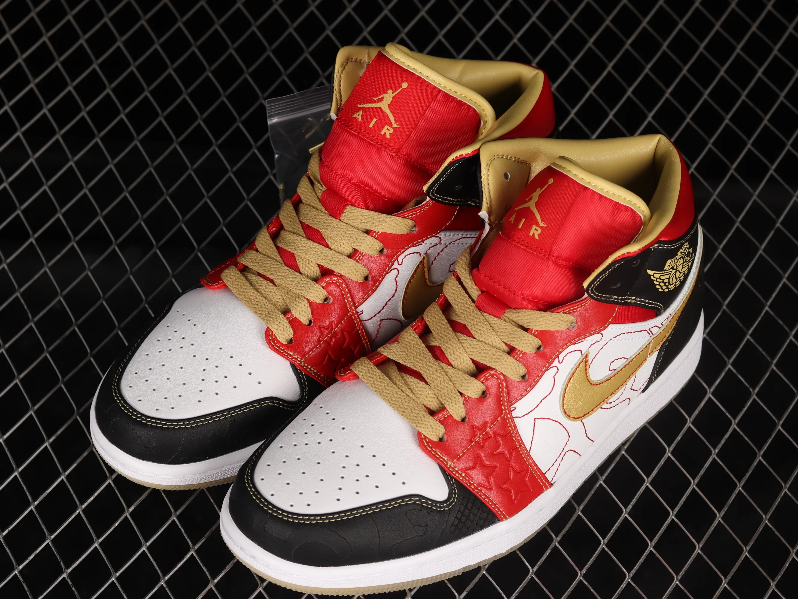 All Categories Air Jordan Jordan Series Basketball Shoes Air Jordan 1 Mid Air Jordan 1 Mid "XQ" AJ1 Joe 1 Festive Zhongbang Basketball Shoes DV0576-176